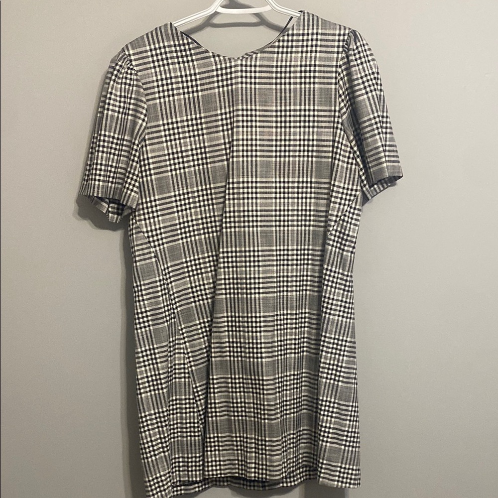 Zara Classic Black and White Plaid Dress